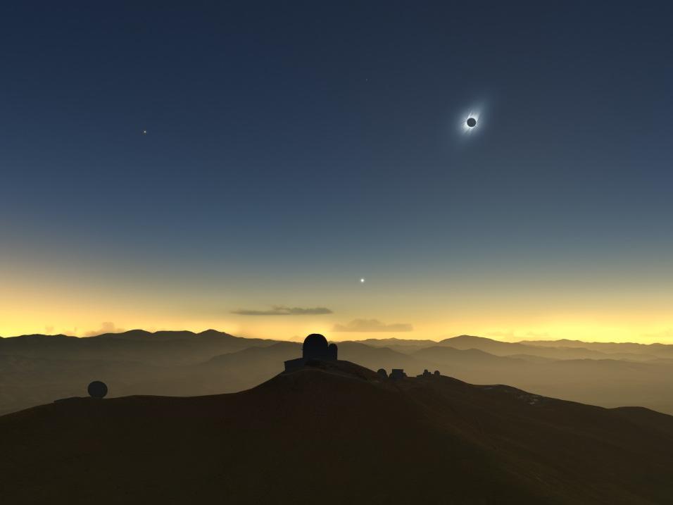 Vista de eclipse desde Telescopio La Silla 