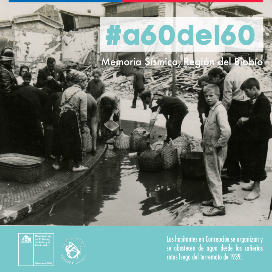 Habitantes de Concepción se organizan y abastecen de agua desde las cañerías rotas luego del terremoto de 1939