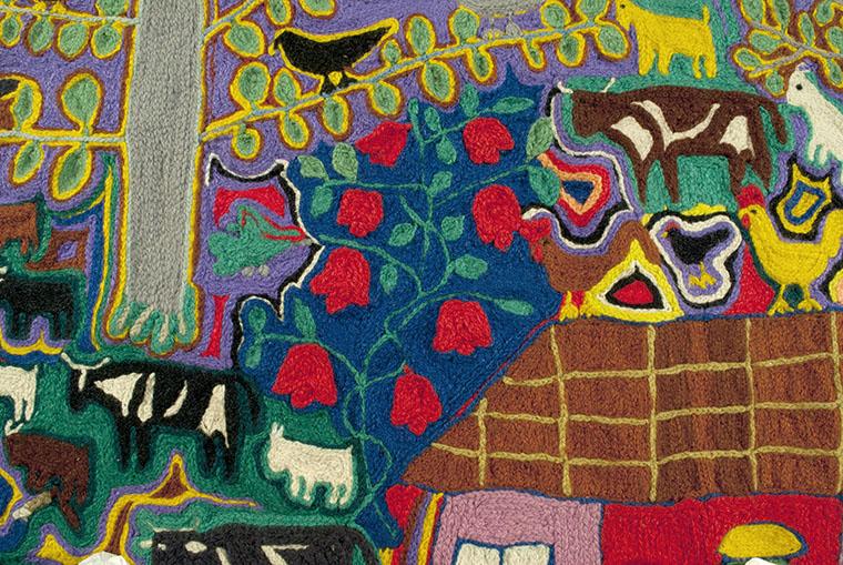 María Riquelme, detalle copihues María Riquelme, detalle copihues