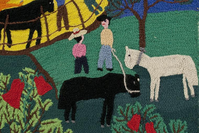 Clara Santos, detalle hombres y caballo Clara Santos, detalle hombres y caballo