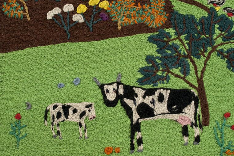 Clara Santos, detalle vaca y ternero Clara Santos, detalle vaca y ternero